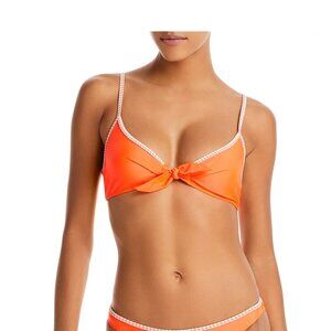 LEMLEM LENA FIE FRONT BIKINI TOP . Size: L. NEON ORANGE.